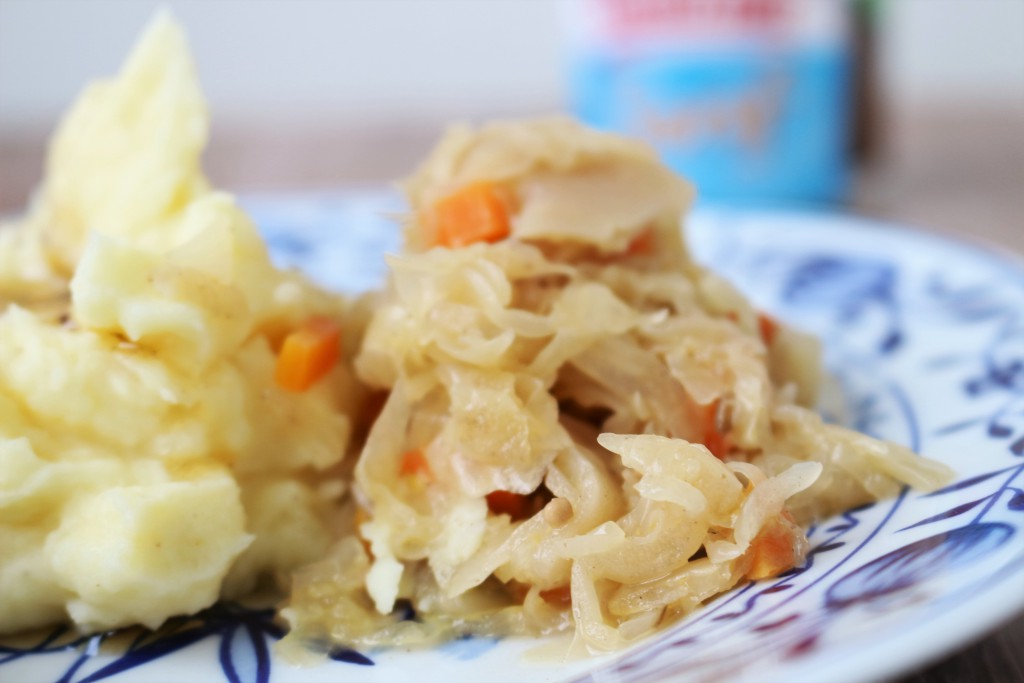Sauerkraut und Kartoffelpüree